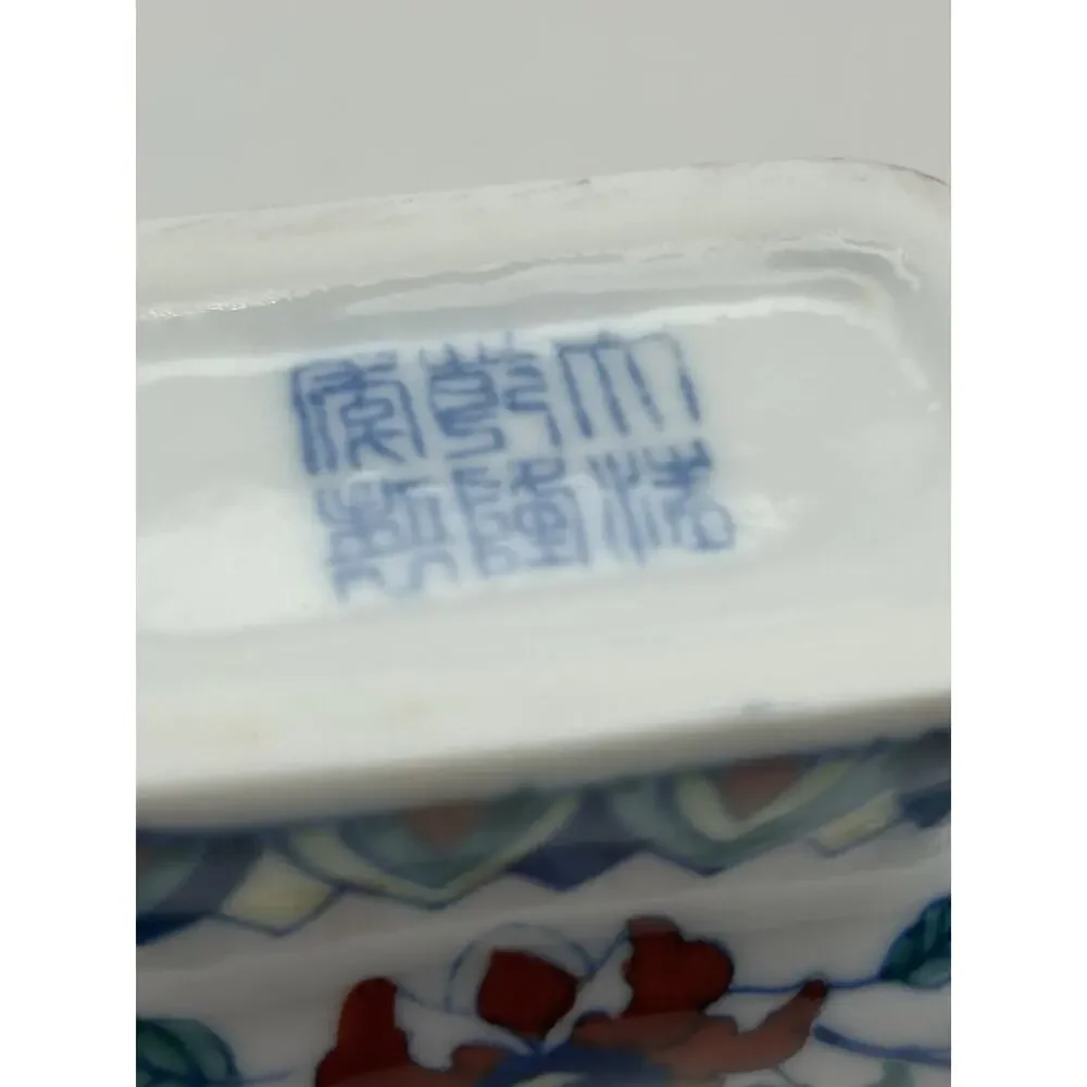 Lovely Vintage Chinese Blue White Porcelain Donut-Shaped Teapot.